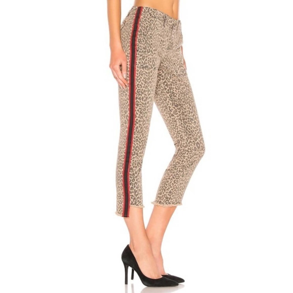Pam & Gela Uniform Side Stripe Step Pants in Leopard